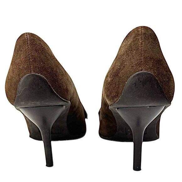 Sam Elderman Vintage Pointed Heels Brown Suede Size 7.5 M Pre-Owned - Picture 7 of 10